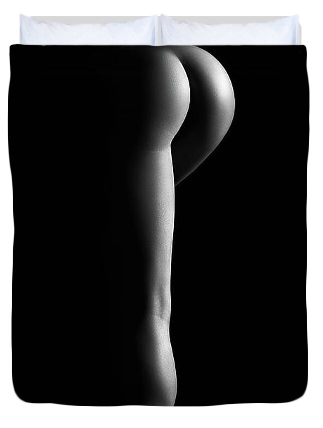Woman Duvet Cover featuring the photograph Nude woman bodyscape 38 by Johan Swanepoel