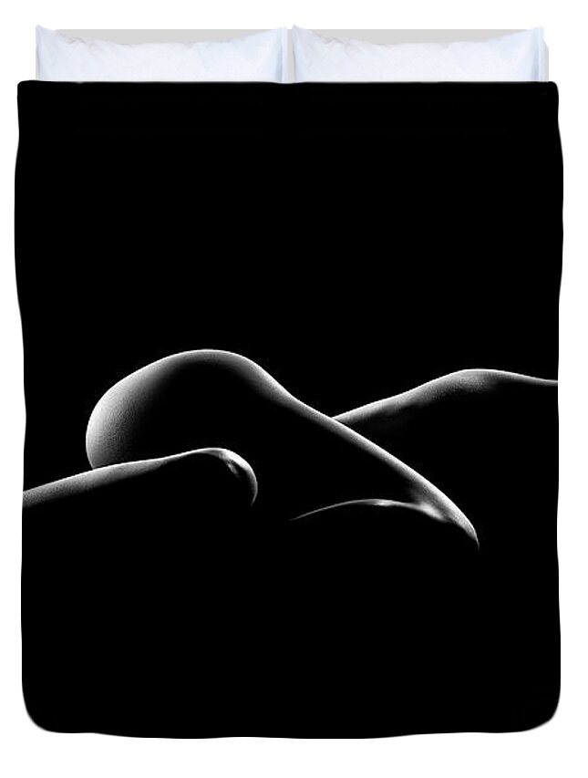 Woman Duvet Cover featuring the photograph Nude woman bodyscape 7 by Johan Swanepoel