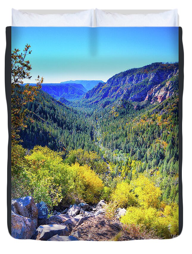 Oak Duvet Cover featuring the photograph Oak Creek Canyon Autumn by Chance Kafka