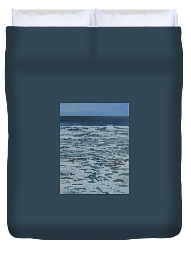Painting Duvet Cover featuring the painting Ocean, Ocean and More Ocean by Paula Pagliughi