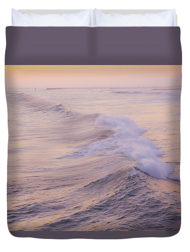 Surfer Duvet Cover featuring the photograph Oceanside California Big Wave Surfing 621 by Catherine Walters