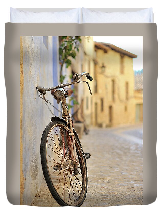 Tranquility Duvet Cover featuring the photograph Old Bike, Old Memories by Zis zas