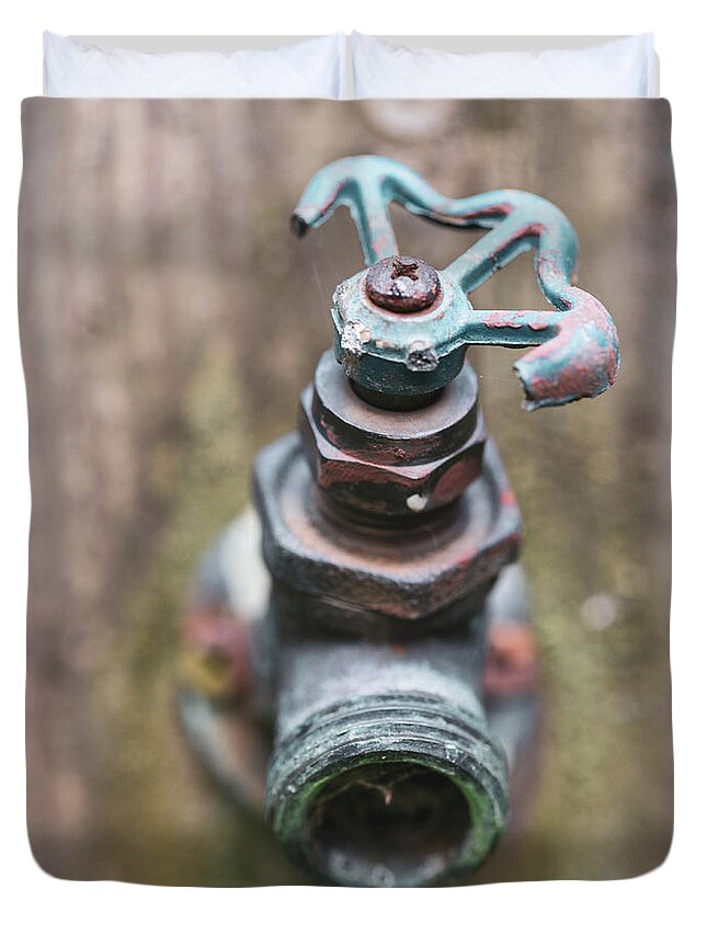 Spout Duvet Cover featuring the photograph Macro Photography - Gardening by Amelia Pearn