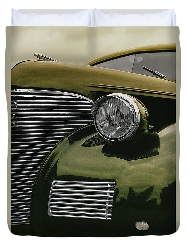 Old Chevy Photo Prints Duvet Cover featuring the digital art Old Chevy 0111 by Kevin Chippindall