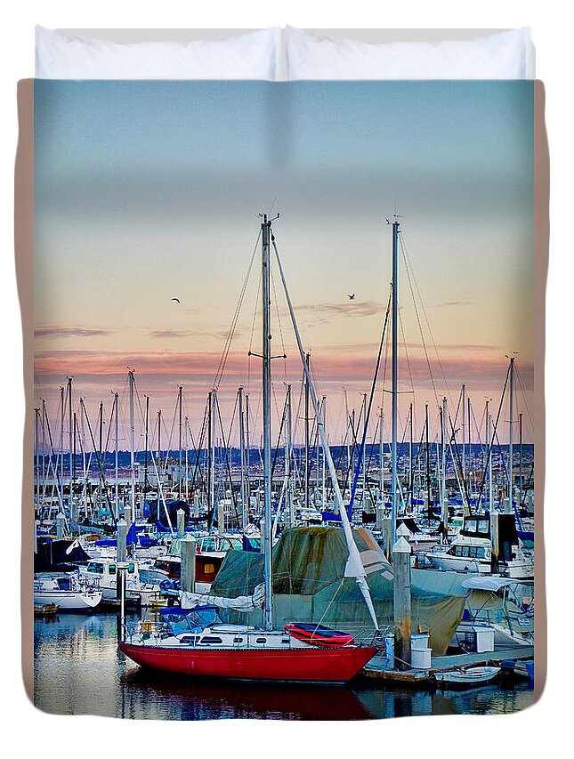 Old Duvet Cover featuring the photograph Old Fishermans Wharf Monterey Study 10 by Robert Meyers-Lussier