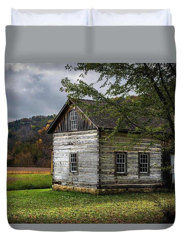 Cabin Duvet Cover featuring the photograph Old Homestead by Phil S Addis