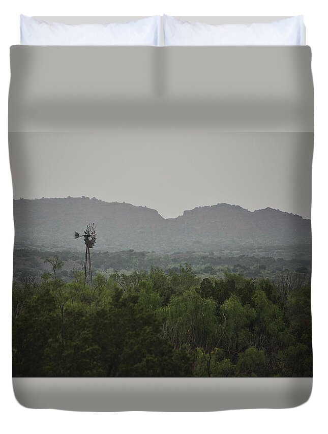 Vintage Duvet Cover featuring the photograph Old Windmill by Andrea Anderegg