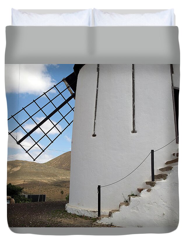 Fuerteventura Duvet Cover featuring the photograph Old Windmill Of Tiscamanita by Roel Meijer