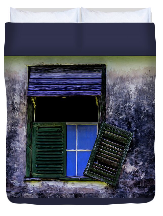 Windows Duvet Cover featuring the photograph Old window 2 by Stuart Manning