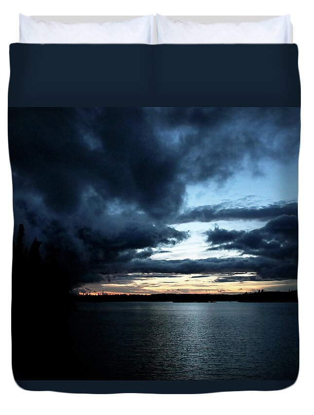Storm Duvet Cover featuring the photograph Ominous Dark Clouds by Debbie Oppermann
