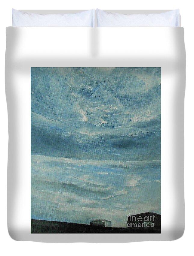 Abstract Duvet Cover featuring the painting On My Way Home by Jane See