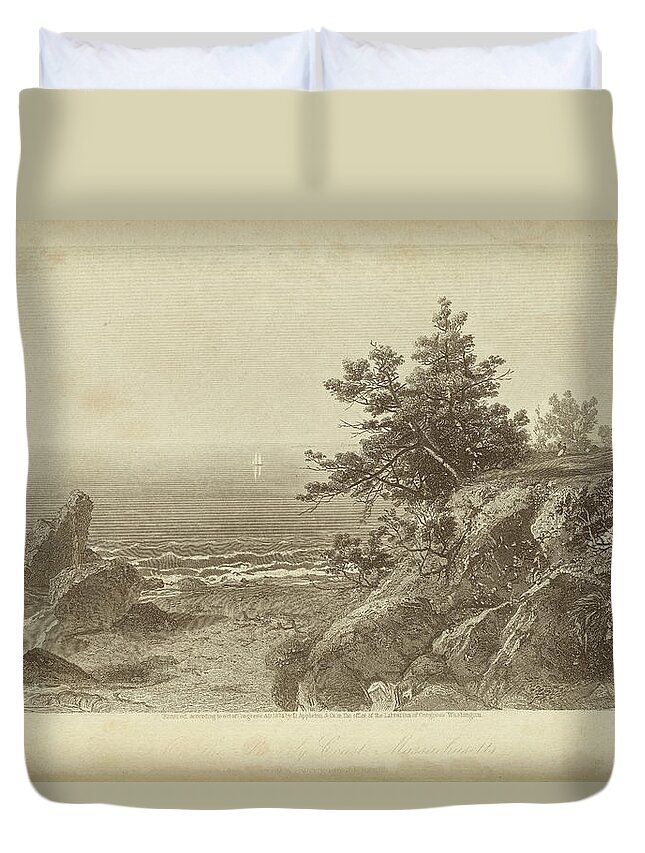 Landscapes Duvet Cover featuring the painting On The Beverly Coast Mass. by Robert Hinshelwood
