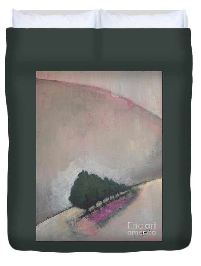Abstract Landscape Duvet Cover featuring the painting On the Edge by Vesna Antic