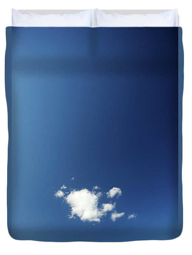 Curve Duvet Cover featuring the photograph One Cloud by Bluberries