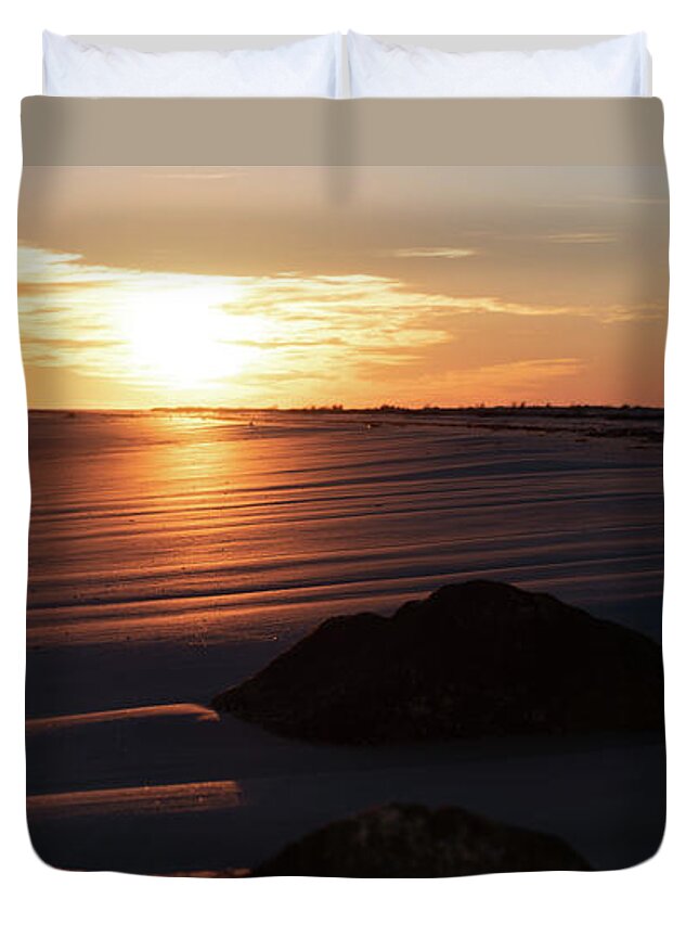 Hilton Head Island Duvet Cover featuring the photograph Sunrise Over The Atlantic at Hilton Head by Dennis Schmidt