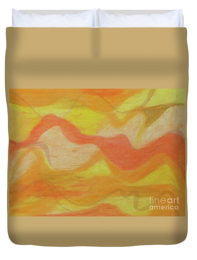 Orange Colors 1 Duvet Cover featuring the painting Orange colors 1 by Annette M Stevenson