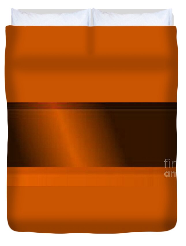 Oil Duvet Cover featuring the painting Orange Light by Matteo TOTARO