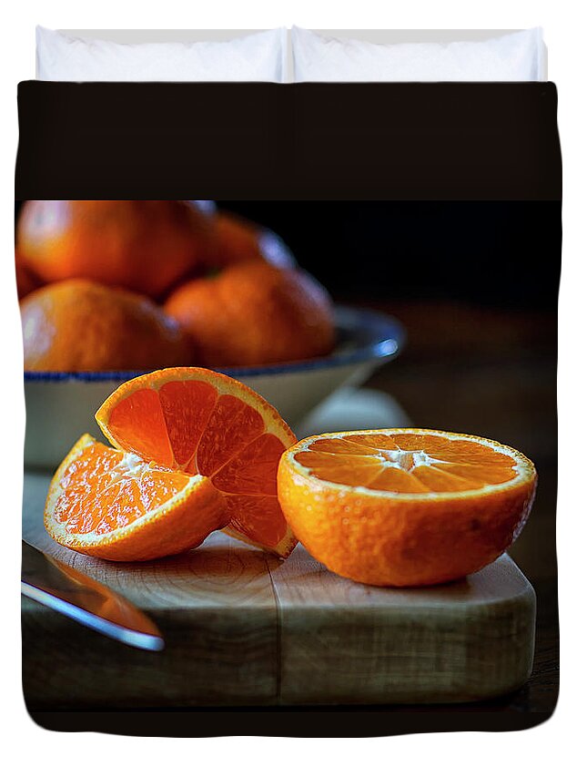 Orange Duvet Cover featuring the photograph Oranges by Kevin Sherman