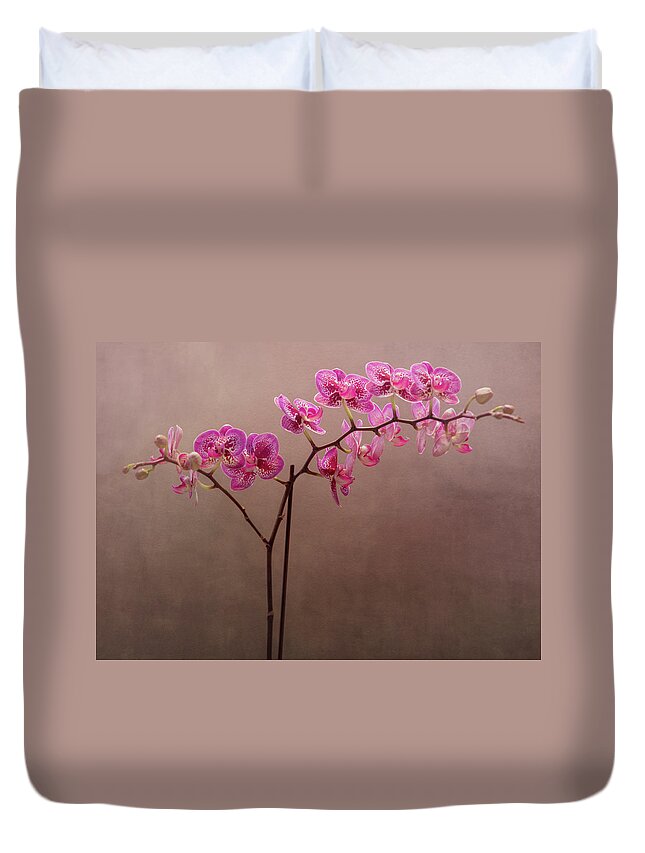 Floral Duvet Cover featuring the photograph Orchid 6 by Rosette Doyle