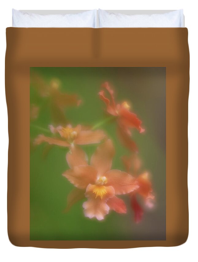 Flower Duvet Cover featuring the photograph Orchid by Minnie Gallman