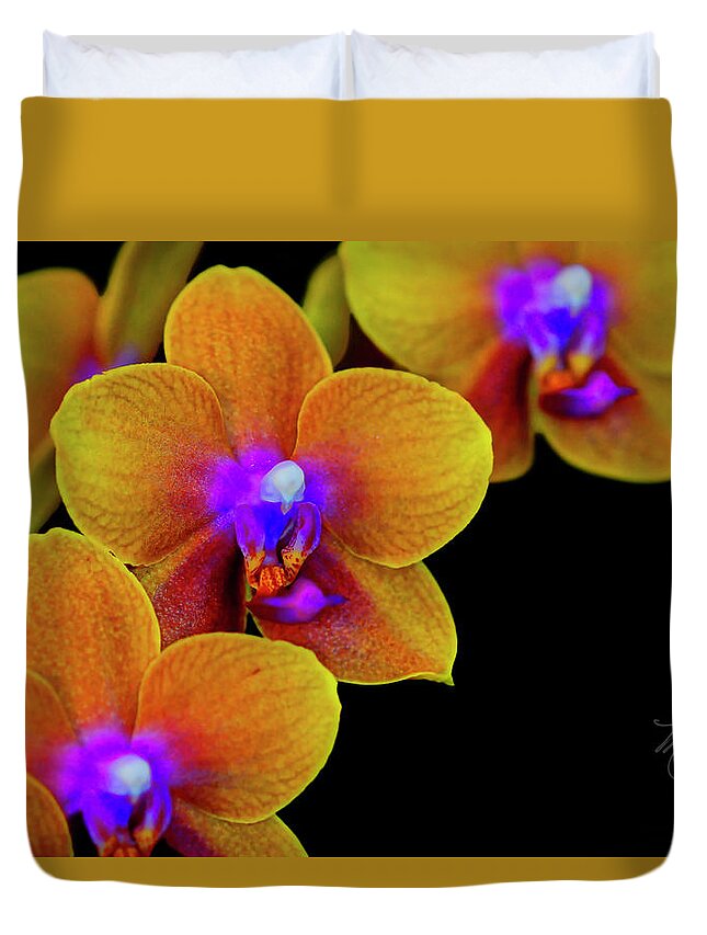 Orchid Duvet Cover featuring the photograph Orchid Study Ten by Meta Gatschenberger