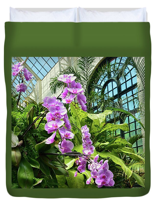 Orchids Duvet Cover featuring the photograph Orchids by Michael Frank