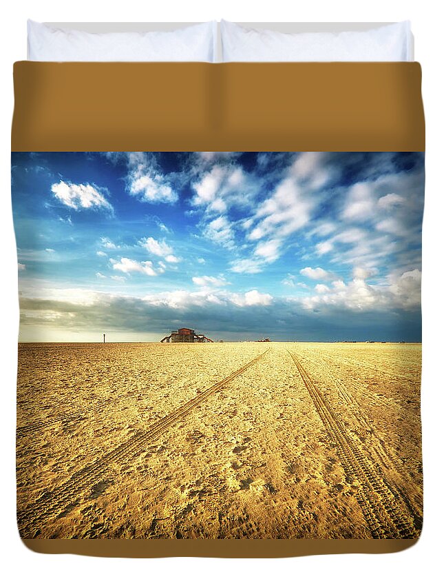 Tranquility Duvet Cover featuring the photograph Ording Beach by Siegfried Haasch