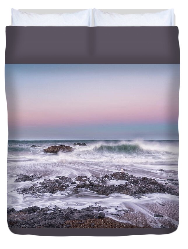 Oregon Coast Duvet Cover featuring the photograph Oregon Sunrise by Russell Pugh