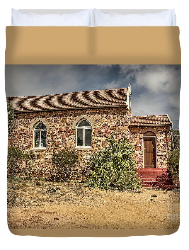 Building Duvet Cover featuring the photograph Our Lady Queen of Peace, Yuna, Western Australia by Elaine Teague