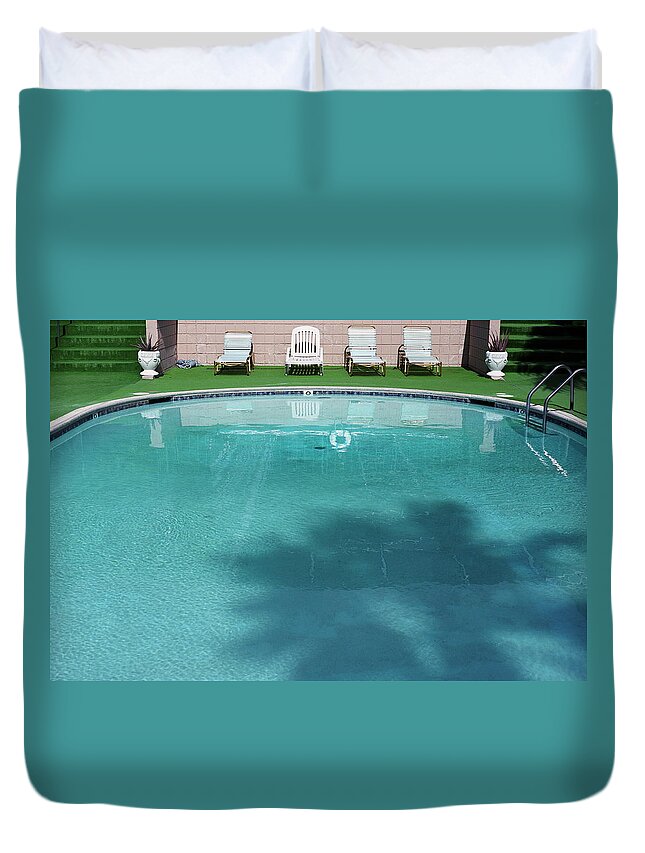 Swimming Pool Duvet Cover featuring the photograph Outdoor Swimming Pool by Jorn Georg Tomter