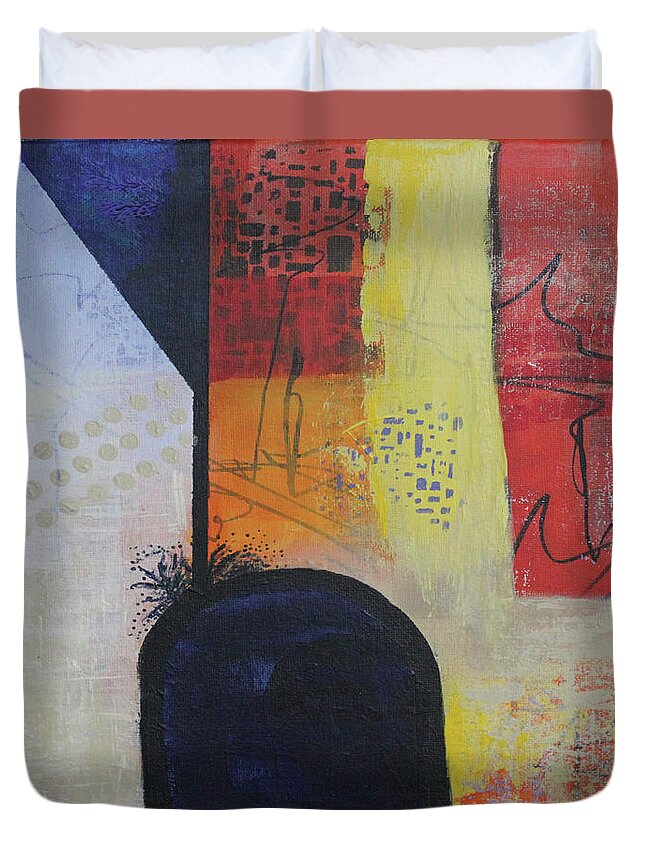 Abstract Duvet Cover featuring the painting Overflowing by April Burton