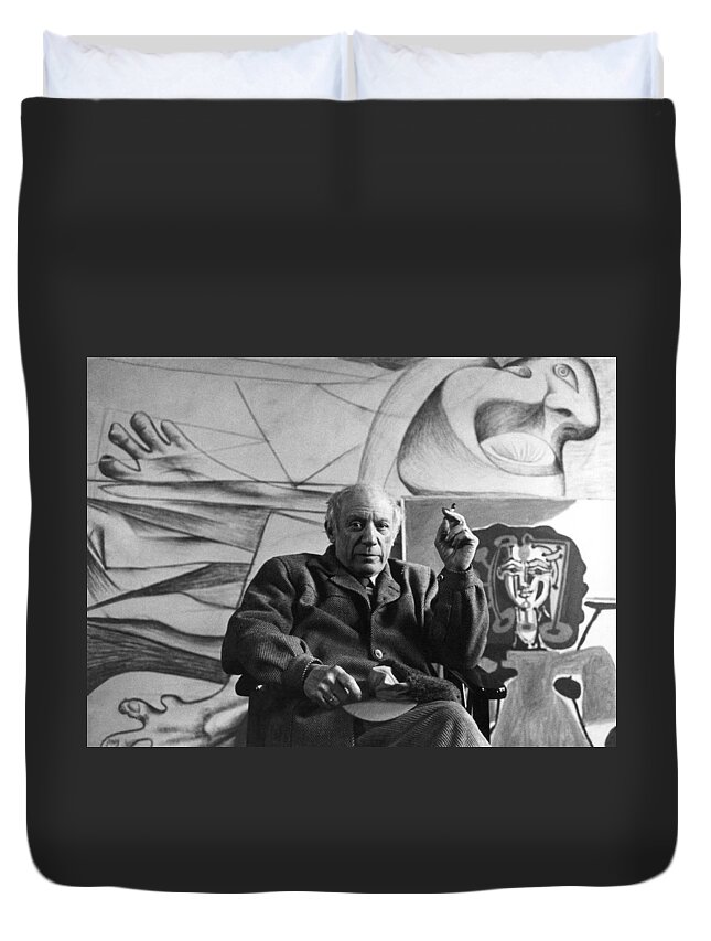 Art Duvet Cover featuring the painting Pablo Picasso by Sanford Roth