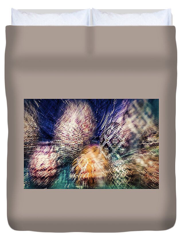 Abstract Duvet Cover featuring the photograph Painted Egg Abstract #2 - Romania by Stuart Litoff
