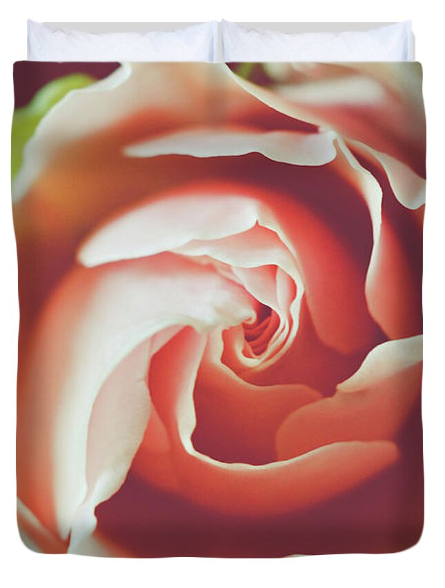 Coral Duvet Cover featuring the photograph Painted by Michelle Wermuth