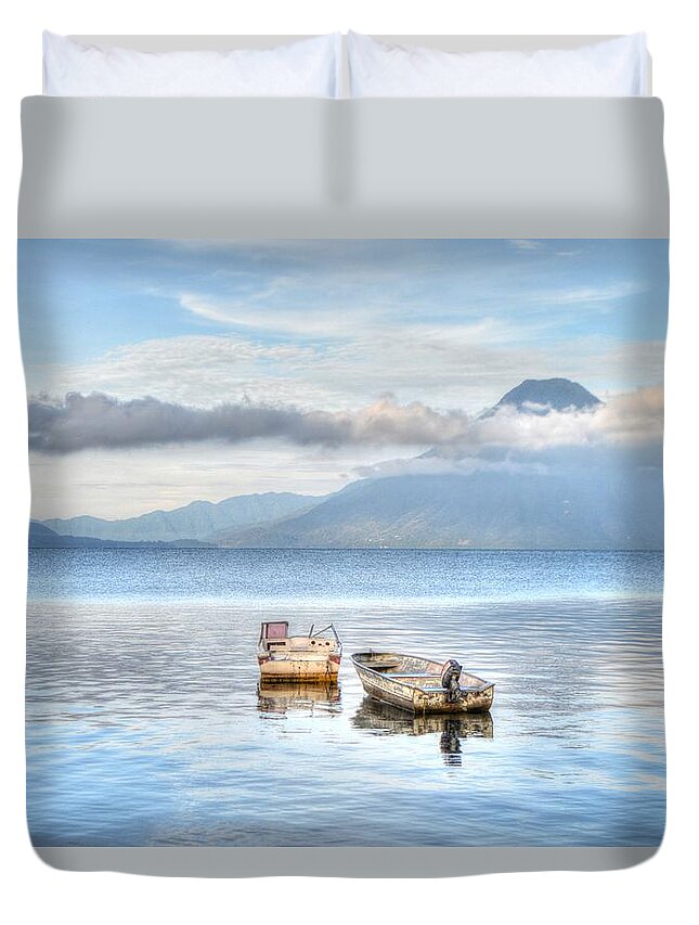 Lake Duvet Cover featuring the photograph Panajachel by Bill Hamilton