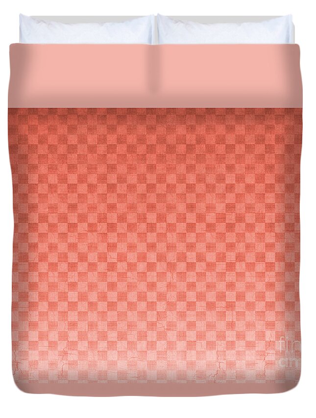 Pantone Living Coral Ombre Gradient Checker Board Gingham