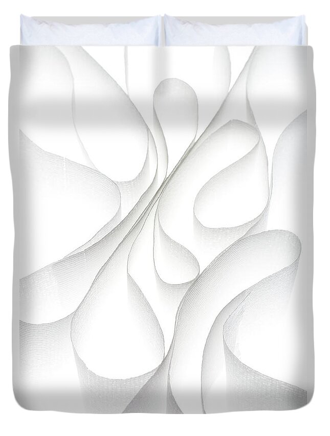 Curve Duvet Cover featuring the photograph Paper Waves by Massimo Merlini