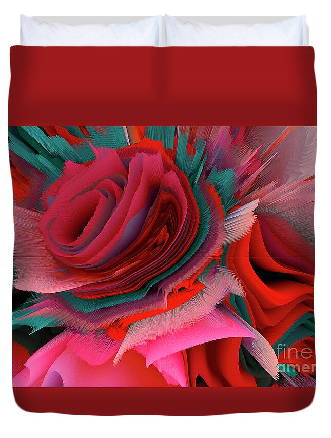 Gift Marriage Duvet Cover featuring the mixed media Paradise Rose. Beautiful rose of our dreams 6 by Elena Gantchikova