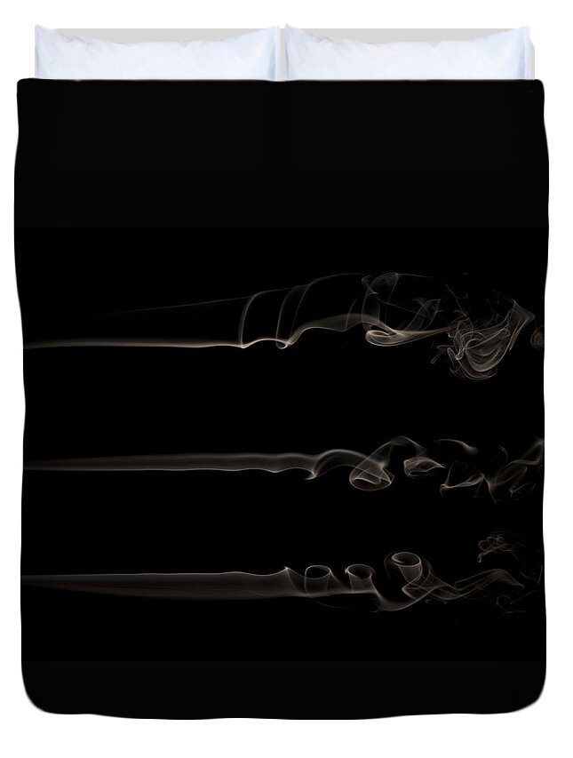 Part Of A Series Duvet Cover featuring the photograph Parallel Lines Of Smoke by Chad Baker