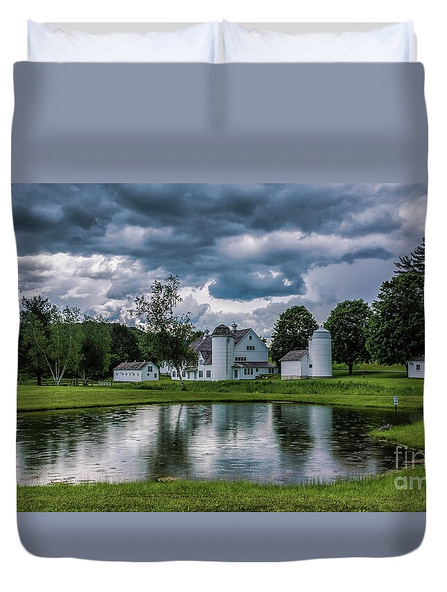 Vermont Duvet Cover featuring the photograph Passing shower. by New England Photography