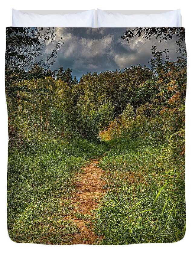 Path In Greenary Duvet Cover featuring the photograph Path In Greenary #i0 by Leif Sohlman