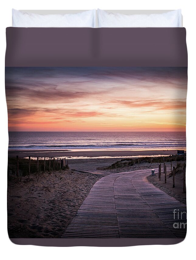 _flora Duvet Cover featuring the photograph Path To The Sea by Hannes Cmarits
