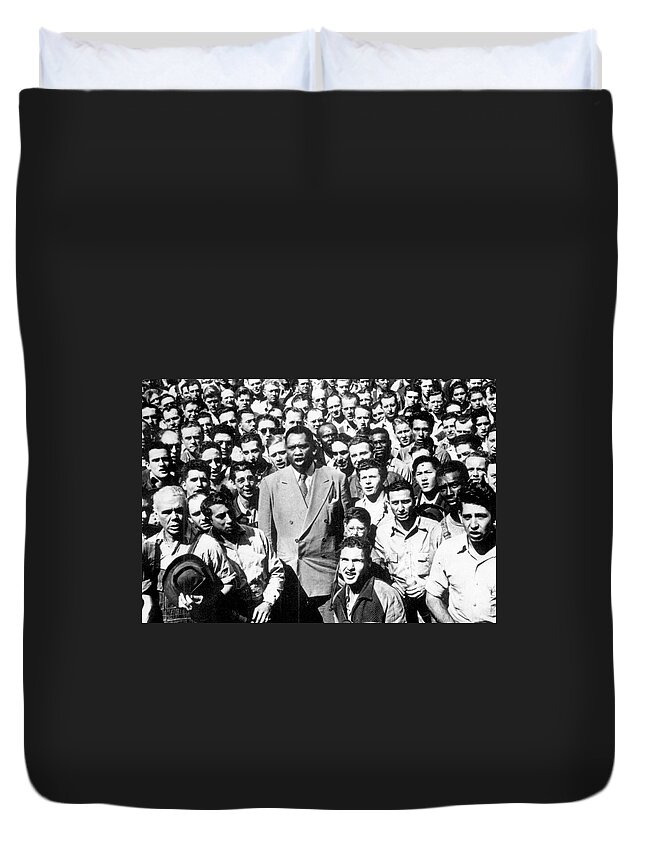 Blacks Duvet Cover featuring the painting Paul Robeson, world famous Negro baritone by Wide World photographs