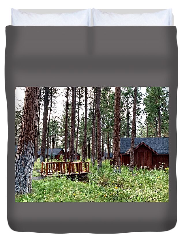 Peace Duvet Cover featuring the photograph Peace In The Woods by Brian Eberly