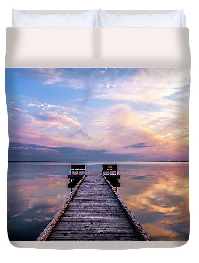 Landscape Duvet Cover featuring the photograph Peaceful by Russell Pugh