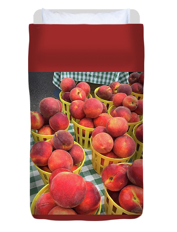 Peaches Duvet Cover featuring the photograph Peaches by Matthew Seufer