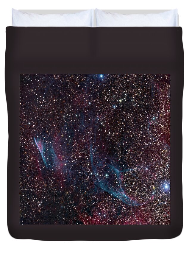 Galaxy Duvet Cover featuring the photograph Pencil Nebula And Cirrus In Vela by Image By Marco Lorenzi, Www.glitteringlights.com