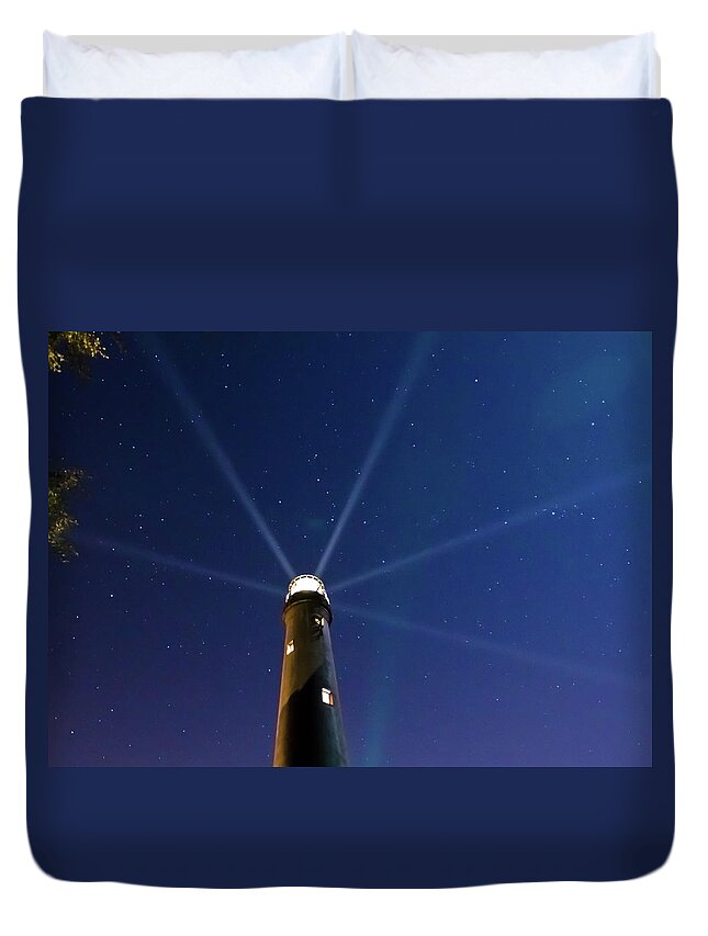 Low Section Duvet Cover featuring the photograph Pensacola Lighthouse Oct 2011 by Kevin Elvis King