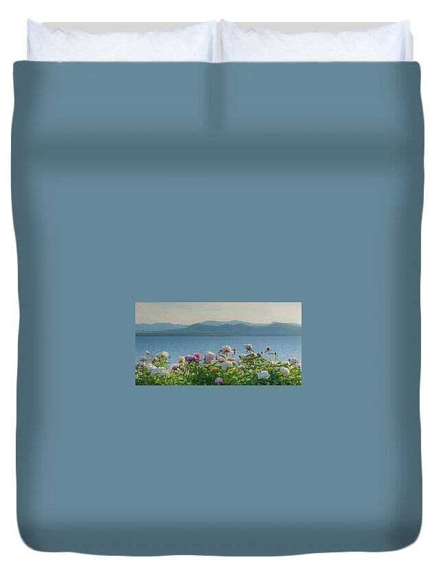 Peonies Duvet Cover featuring the photograph Peonies by Ann Moore