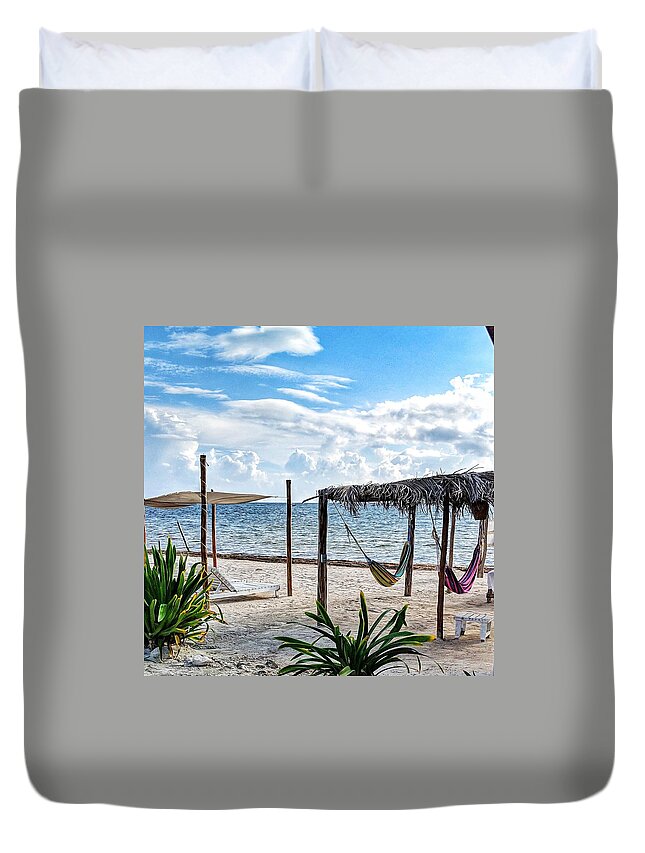 Beach Duvet Cover featuring the photograph Perfect Getaway by Portia Olaughlin